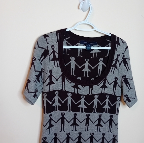 Womens French Connection  Above Knee People Warm Winter Dress‎ Angora Fur Office - Picture 5 of 8